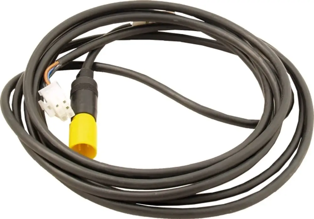 Kabelsatz mit Stecker, um Dreiwege-Ventil für Wolf CGB-35/50 zu verbinden. Kabel ist schwarz, mit einer gelben und einer weißen Steckverbindung.